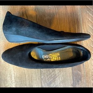 Ferragamo Suede Wedge Slip-ons